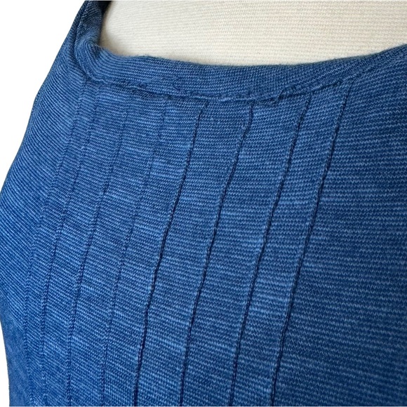 Horny Toad Organic Cotton Blend Scoop Neck Casual Blue Cutout Back Midi Dress M - Picture 8 of 8